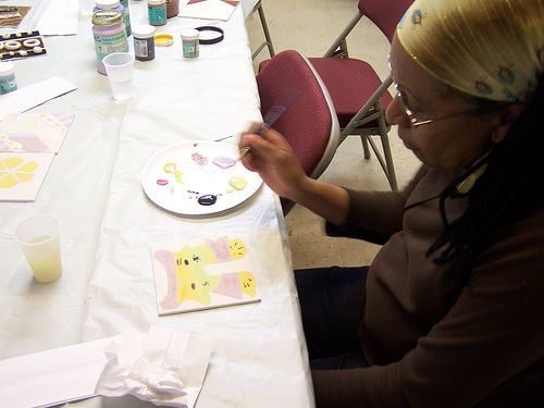 Langston Hughes Senior Center art workshop
