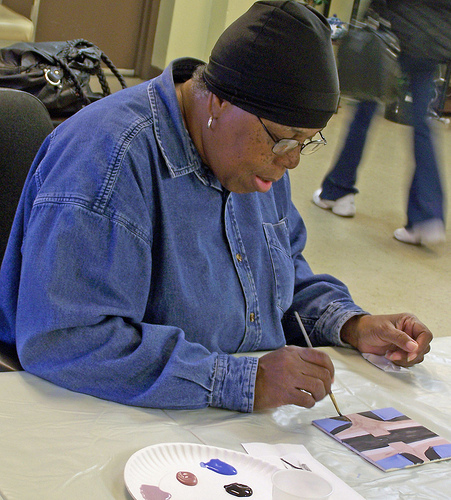 Langston Hughes Senior Center art workshop